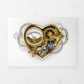 Steampunk Heart met een manometer Drieluik Uitnodiging (Cover)