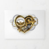 Steampunk Heart met een manometer Drieluik Wenskaart (Cover)