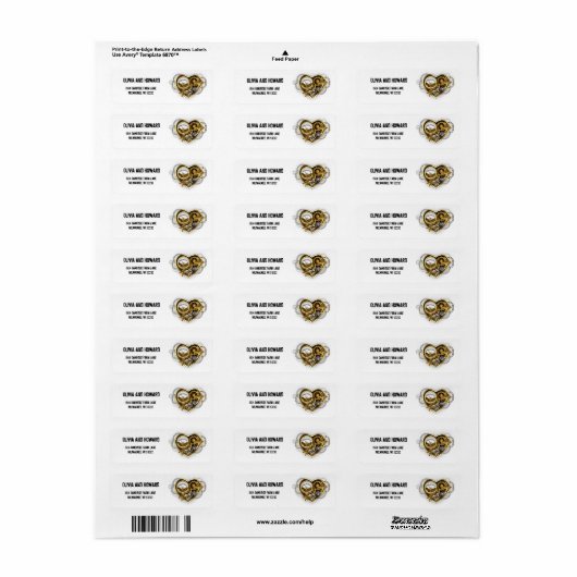 Steampunk Heart met een manometer Etiket (Full Sheet)