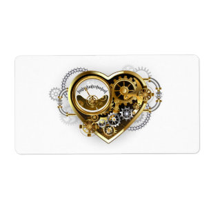Steampunk Heart met een manometer Etiket
