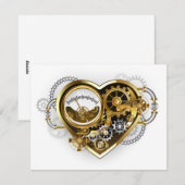 Steampunk Heart met een manometer Feestdagenkaart (Voorkant / Achterkant)
