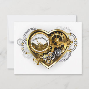 Steampunk Heart met een manometer Feestdagenkaart