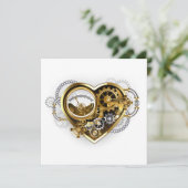 Steampunk Heart met een manometer Feestdagenkaart (Staand voorkant)