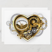 Steampunk Heart met een manometer Feestdagenkaart (Voorkant / Achterkant)