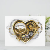 Steampunk Heart met een manometer Feestdagenkaart (Staand voorkant)