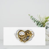Steampunk Heart met een manometer Feestdagenkaart (Staand voorkant)