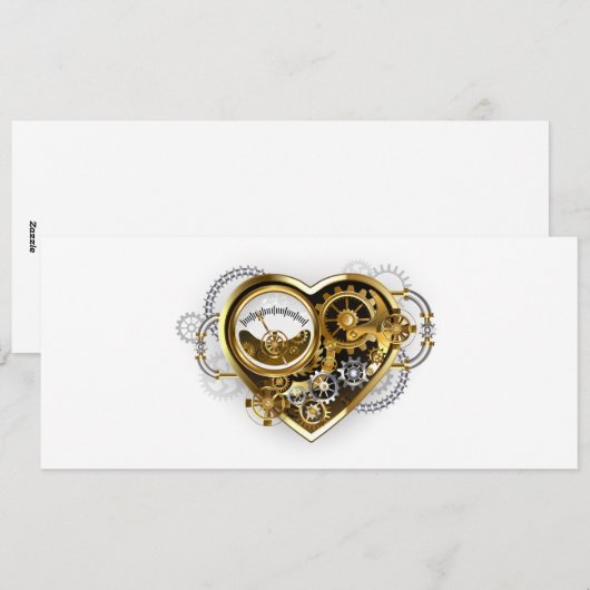 Steampunk Heart met een manometer Feestdagenkaart (Voorkant / Achterkant)