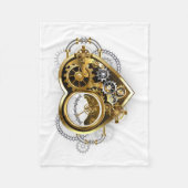 Steampunk Heart met een manometer Fleece Deken (Voorkant)