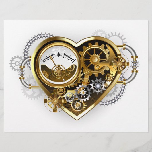 Steampunk Heart met een manometer Flyer (Voorkant)
