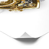 Steampunk Heart met een manometer Foto Afdruk (Hoek)