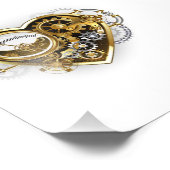 Steampunk Heart met een manometer Foto Afdruk (Hoek)