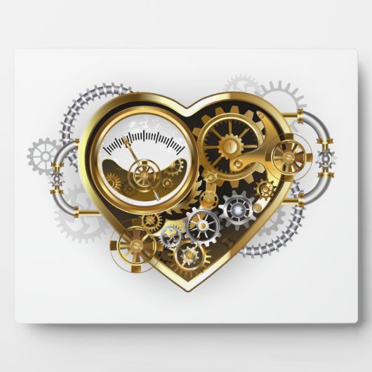 Steampunk Heart met een manometer Fotoplaat (Voorkant)