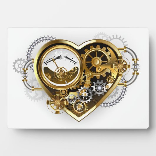 Steampunk Heart met een manometer Fotoplaat (voorkant)