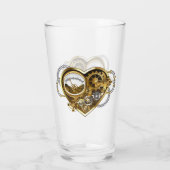 Steampunk Heart met een manometer Glas (Achterkant)