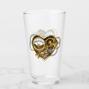 Steampunk Heart met een manometer Glas