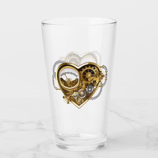 Steampunk Heart met een manometer Glas (Voorkant)