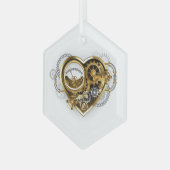 Steampunk Heart met een manometer Glas Ornament (Voorkant links)