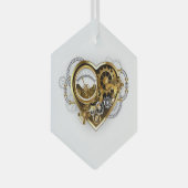 Steampunk Heart met een manometer Glas Ornament (Voorkant Rechts)