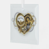 Steampunk Heart met een manometer Glas Ornament (Voorkant links)