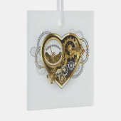 Steampunk Heart met een manometer Glas Ornament (Voorkant Rechts)