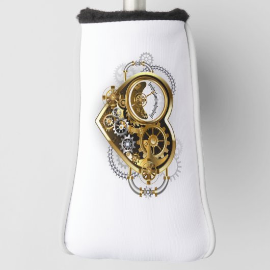Steampunk Heart met een manometer Golfheadcover (Draai 90)