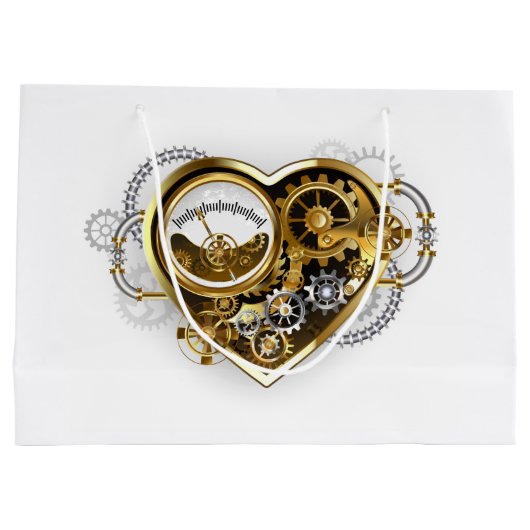 Steampunk Heart met een manometer Groot Cadeauzakje (Achterkant)