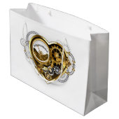 Steampunk Heart met een manometer Groot Cadeauzakje (Achterkant Gekanteld)