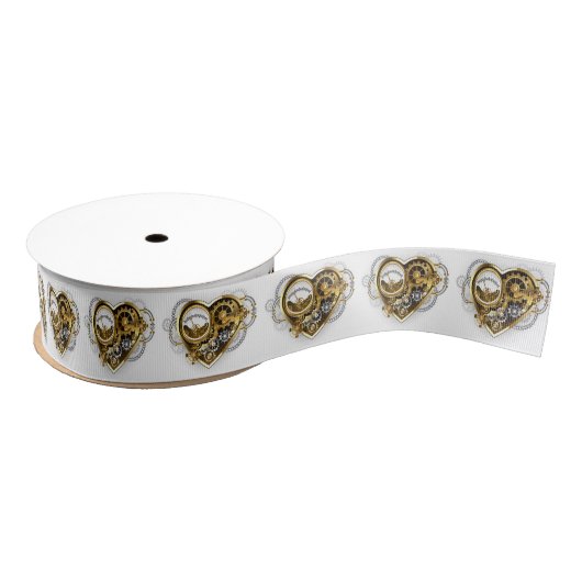 Steampunk Heart met een manometer Grosgrain Lint (Spoel)