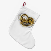 Steampunk Heart met een manometer Grote Kerstsok (Voorkant (Hangend))
