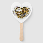 Steampunk Heart met een manometer Handwaaier (Achterkant)