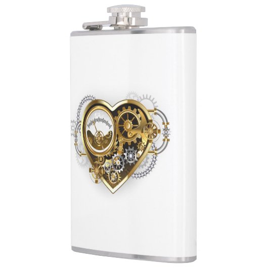 Steampunk Heart met een manometer Heupfles (Links)
