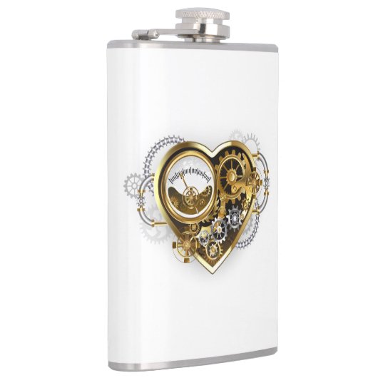Steampunk Heart met een manometer Heupfles (Rechts)