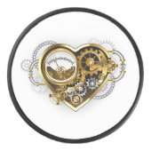 Steampunk Heart met een manometer Hockey Puck (Voorkant)