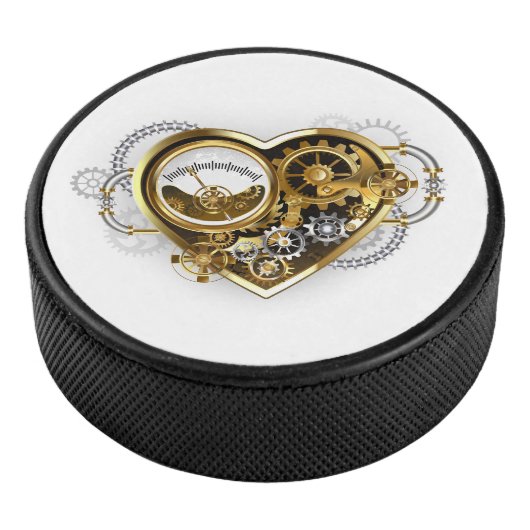 Steampunk Heart met een manometer Hockey Puck (3/4)