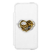 Steampunk Heart met een manometer Incipio iPhone Portemonnee Hoesje (Voorkant Agenda)
