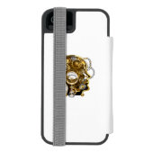 Steampunk Heart met een manometer Incipio iPhone Portemonnee Hoesje (Agenda Achterkant)