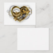 Steampunk Heart met een manometer Informatiekaartje (Voorkant / Achterkant)