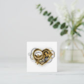 Steampunk Heart met een manometer Informatiekaartje (Staand voorkant)