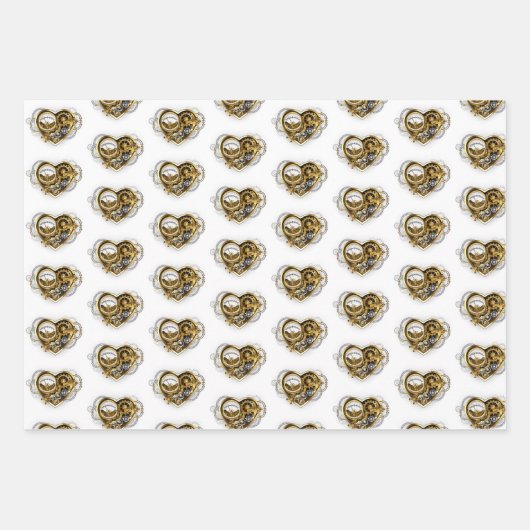 Steampunk Heart met een manometer Inpakpapier Vel (Voorkant 3)