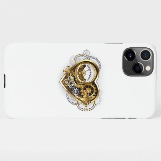 Steampunk Heart met een manometer iPhone Hoesje (Achterkant horizontaal)