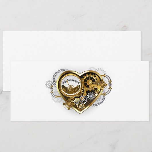 Steampunk Heart met een manometer Kaart (Voorkant / Achterkant)