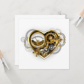 Steampunk Heart met een manometer Kaart (Voorkant / Achterkant in situ)