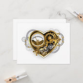 Steampunk Heart met een manometer Kaart (Voorkant / Achterkant in situ)
