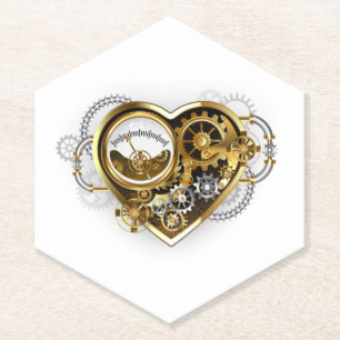Steampunk Heart met een manometer Kartonnen Onderzetters