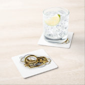 Steampunk Heart met een manometer Kartonnen Onderzetters (Insitu)