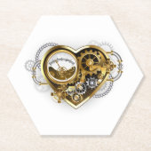 Steampunk Heart met een manometer Kartonnen Onderzetters (Voorkant)