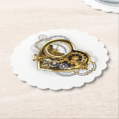 Steampunk Heart met een manometer Kartonnen Onderzetters (Gekanteld)