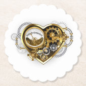 Steampunk Heart met een manometer Kartonnen Onderzetters (Voorkant)