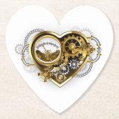 Steampunk Heart met een manometer Kartonnen Onderzetters (Voorkant)