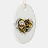 Steampunk Heart met een manometer Keramisch Ornament (Rechts)